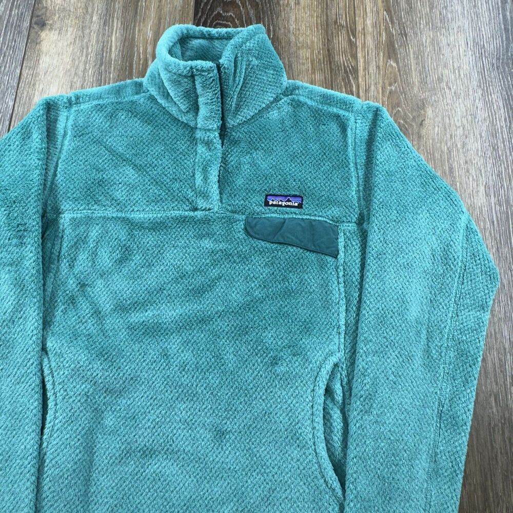 Patagonia Re-Tool Snap-T Fleece Pullover Womens M Teal Blue Sweater Jacket